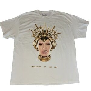 Beyonce II Hands II Heaven Tee M White Cowboy Carter Tour 2025 Merch NEW *flaw
